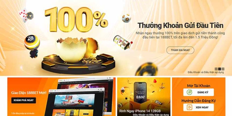 Ngoài ra, khách hàng của 188BET còn có cơ hội nhận nhiều phần thưởng hấp dẫn khi nạp tiền vào tài khoản.